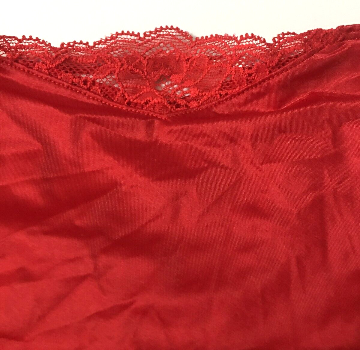 Victorias Secret Very Sexy Red Cheeky Panties Size L Lace Up Back Lace Inset NWT