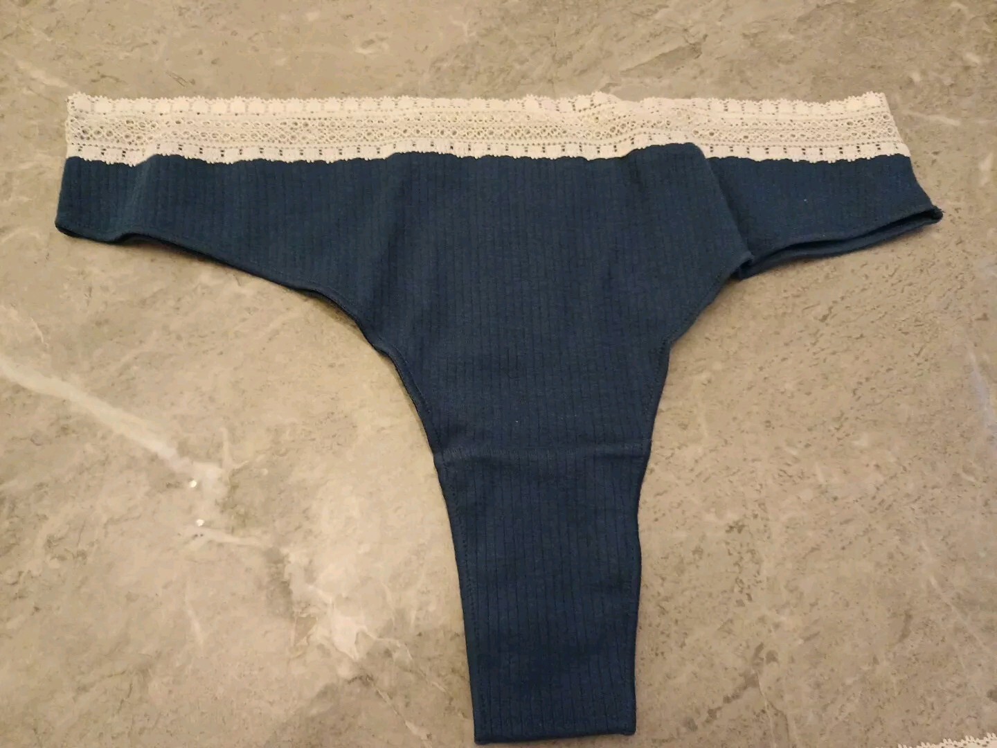 SLOGGI 2pk GO Ribbed Brazillian Knickers Size L GREY BLUE