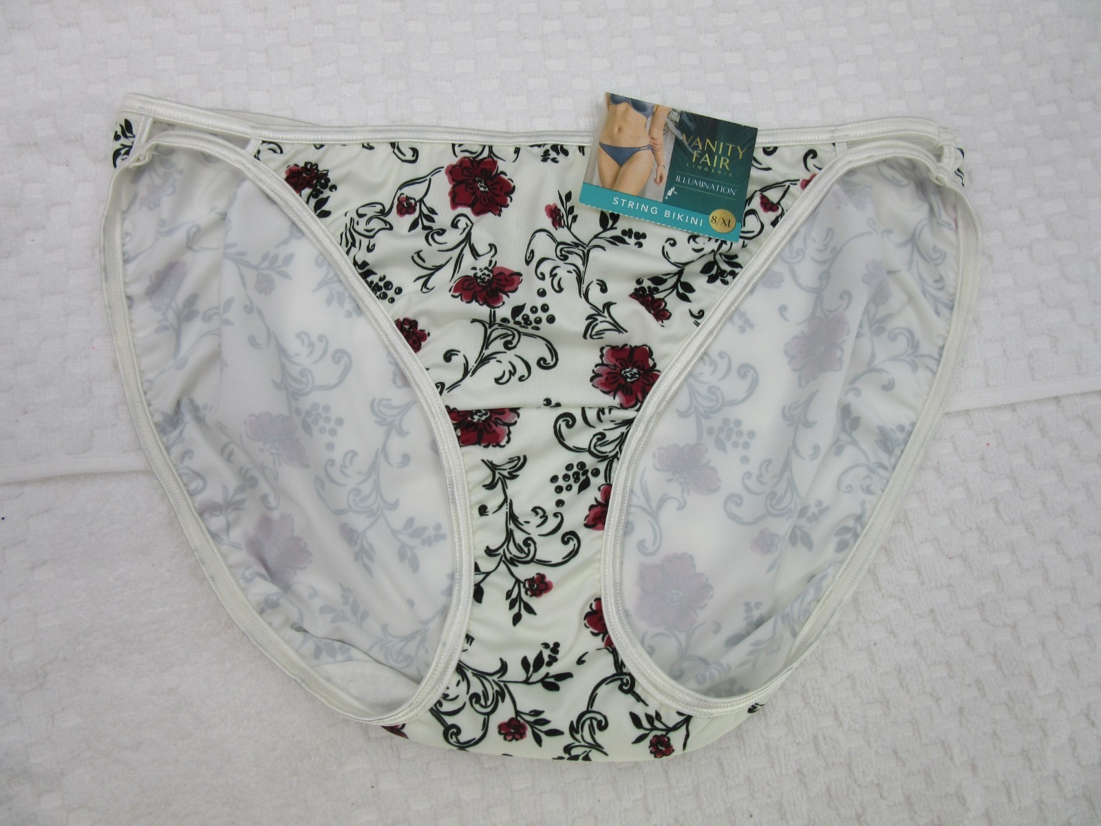 NWT set/3 VANITY FAIR ILLUMINATION STRING BIKINI 18108 COSMO GDN MODE DENIM DOTS