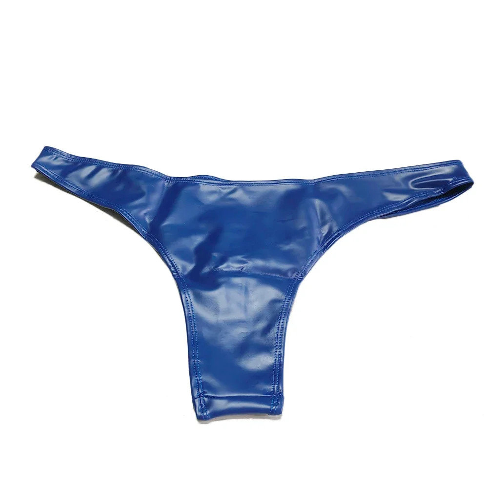 Latex PU PVC Oil Glossy Shiny G-string Short Panties Micro Thong T-Back Briefs