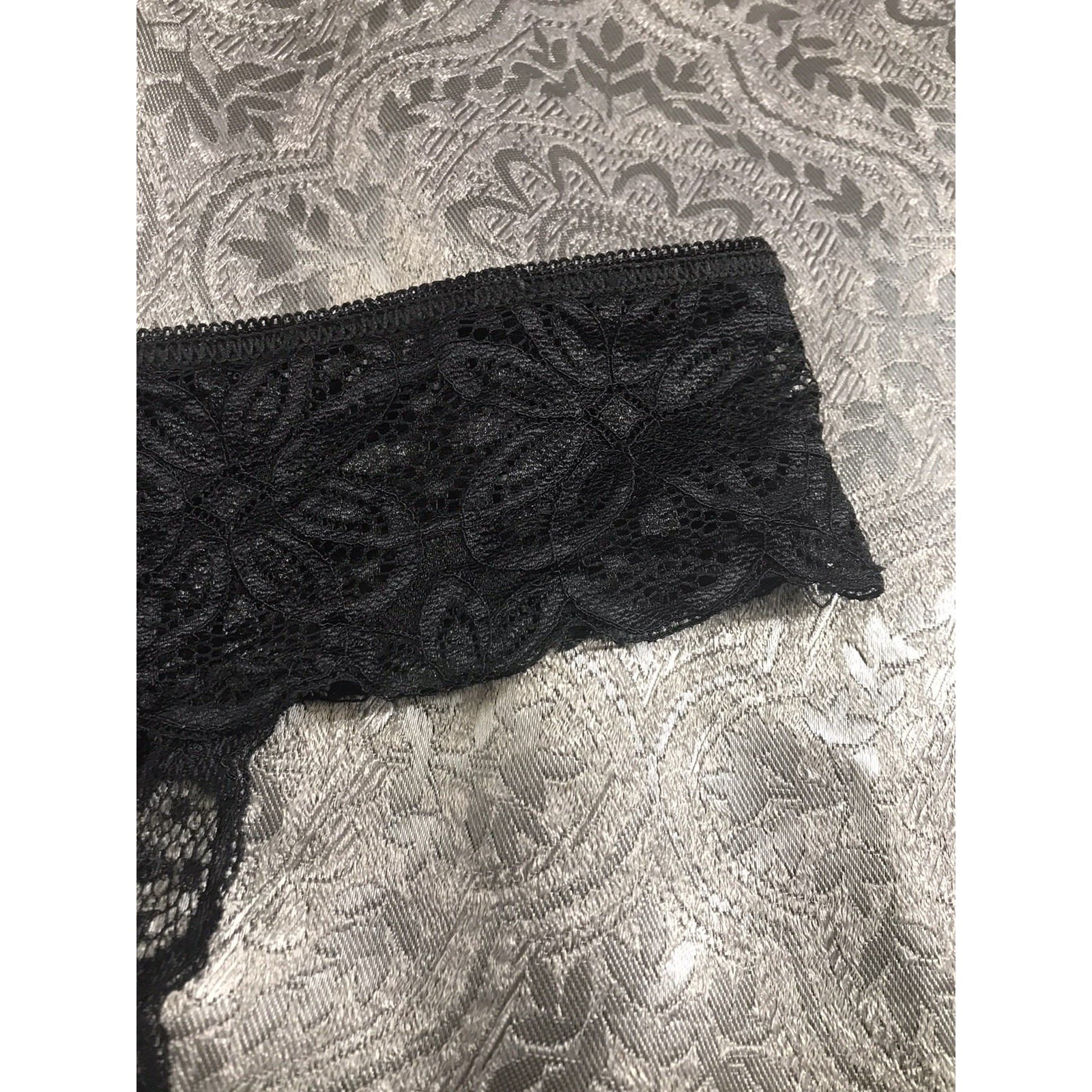 Hush Intimates Thong panty black Lace Med Sissy Whimsical Fairy Coquette Girl