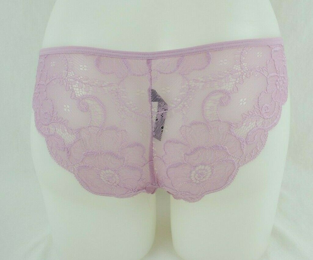 BootayBag Lilac Floral Lace Back Nylon Blend Bikini Panties Women’s Sz Small NWT