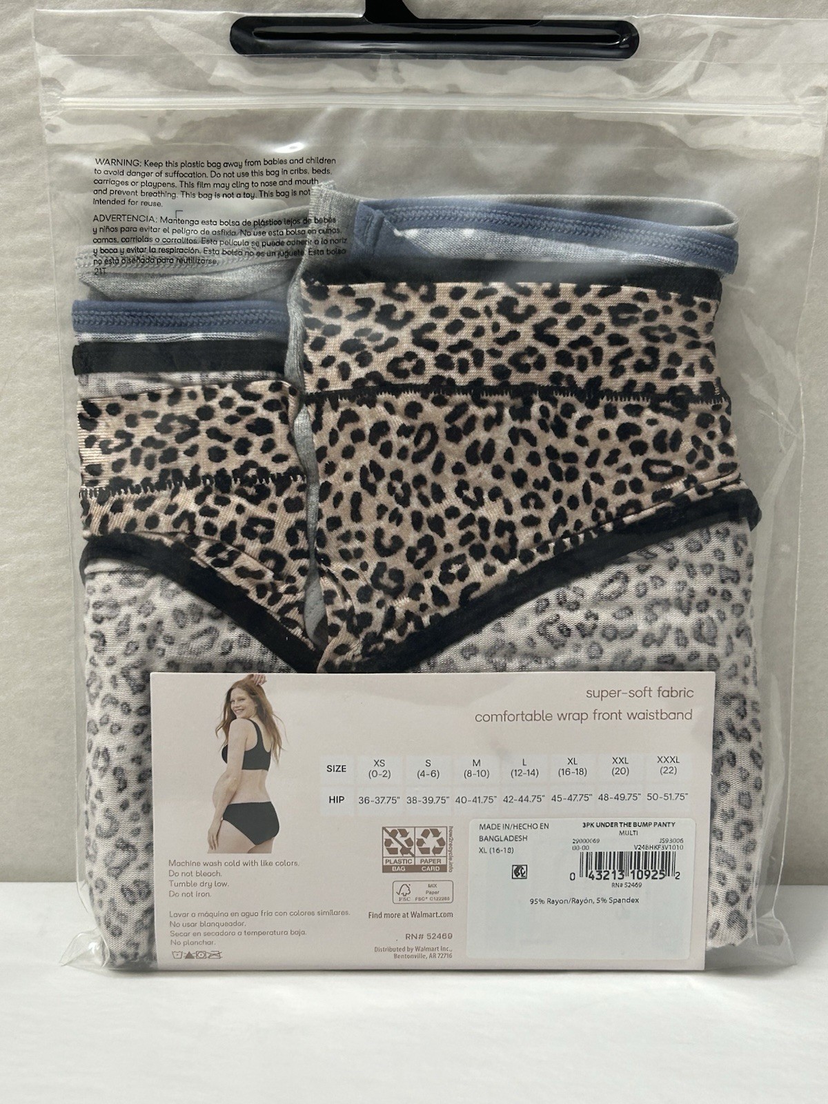 New JOYSPUN Maternity Under Belly Panty Underwear 3-Pair Size 16-18 XL (D1)