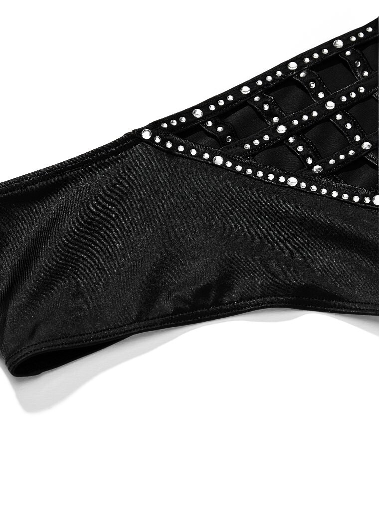 Victoria Secret Very Sexy Cage Back Cheeky Panty S M L Crystal Bling Smooth $29