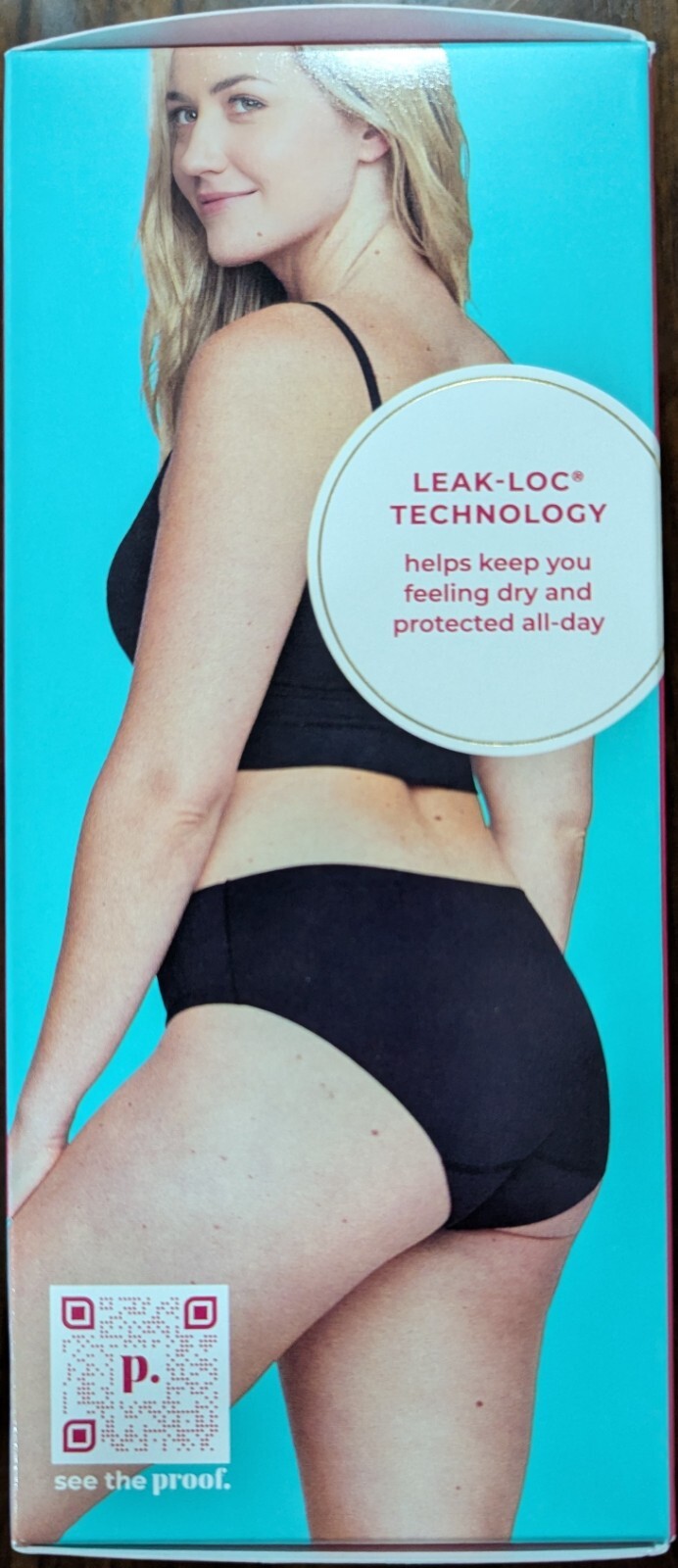 New Proof Womens Overnight Absorbency High Rise Period Underwear Black Size 2XL