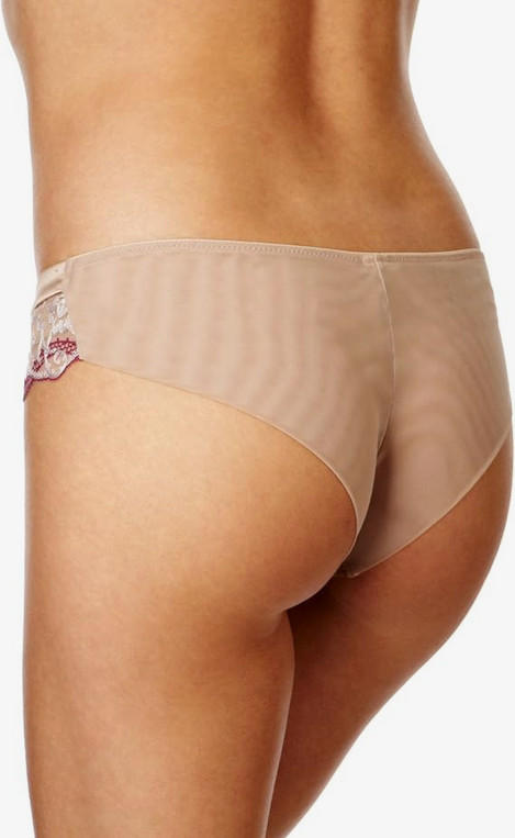 Masquerade Delphi Sepia Briefs 10 Satin & Lace Knickers Pants Underwear Nude