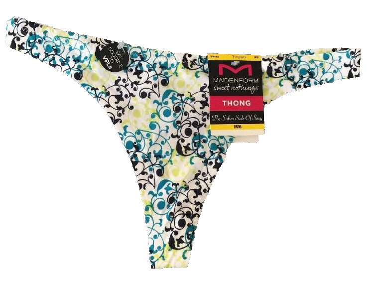 Maidenform Decadence Scrolls Thong Panties Size M(6) No Visible Panty Lines NWT