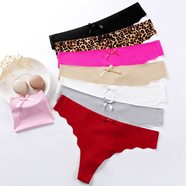 6 Packs Lot Women Sexy Panties Ice Silky Bikini G-String Thongs Briefs Underwear