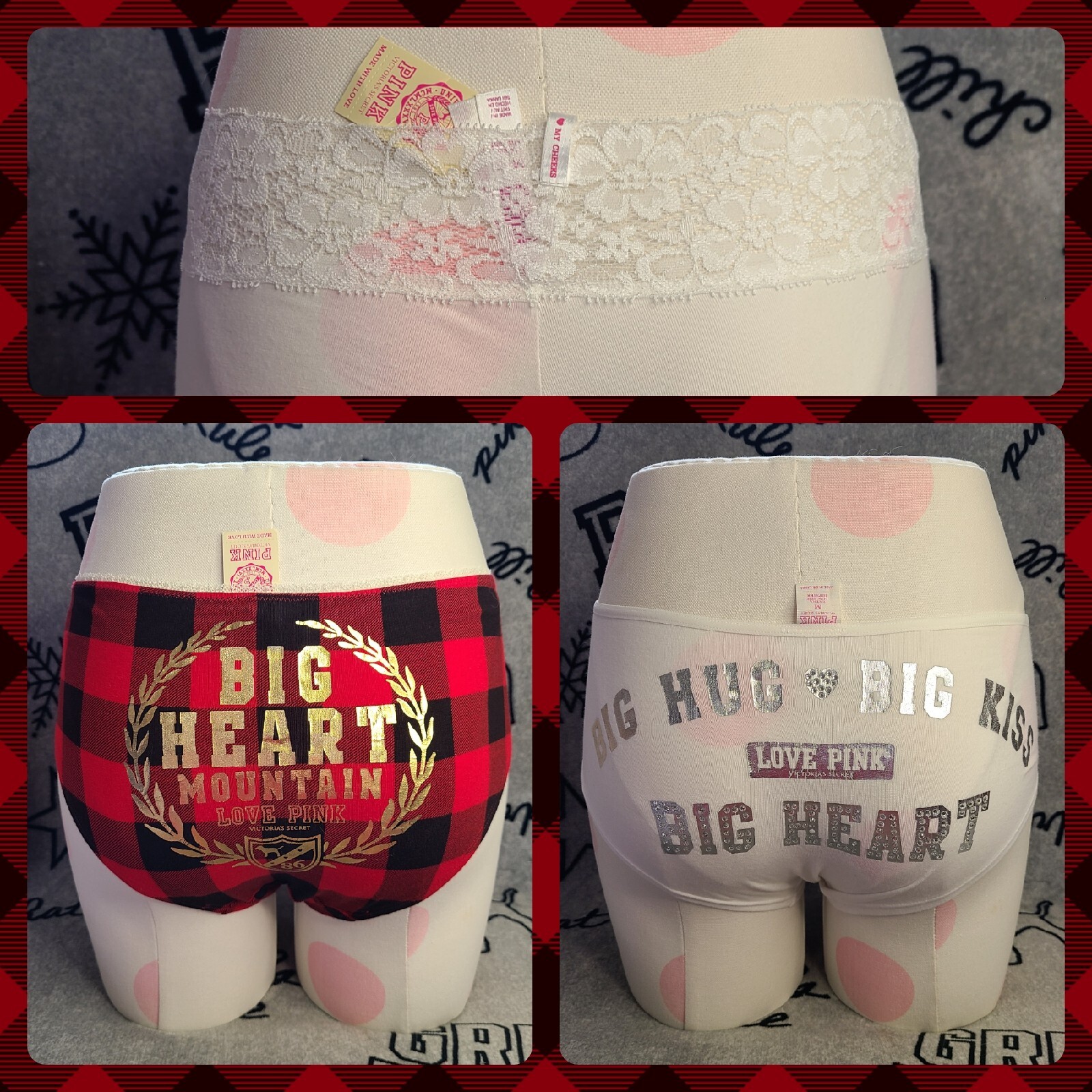 🔥 Rare Vintage Y2K PINK Hipster Panty Bundle Sz M ❤️🤍