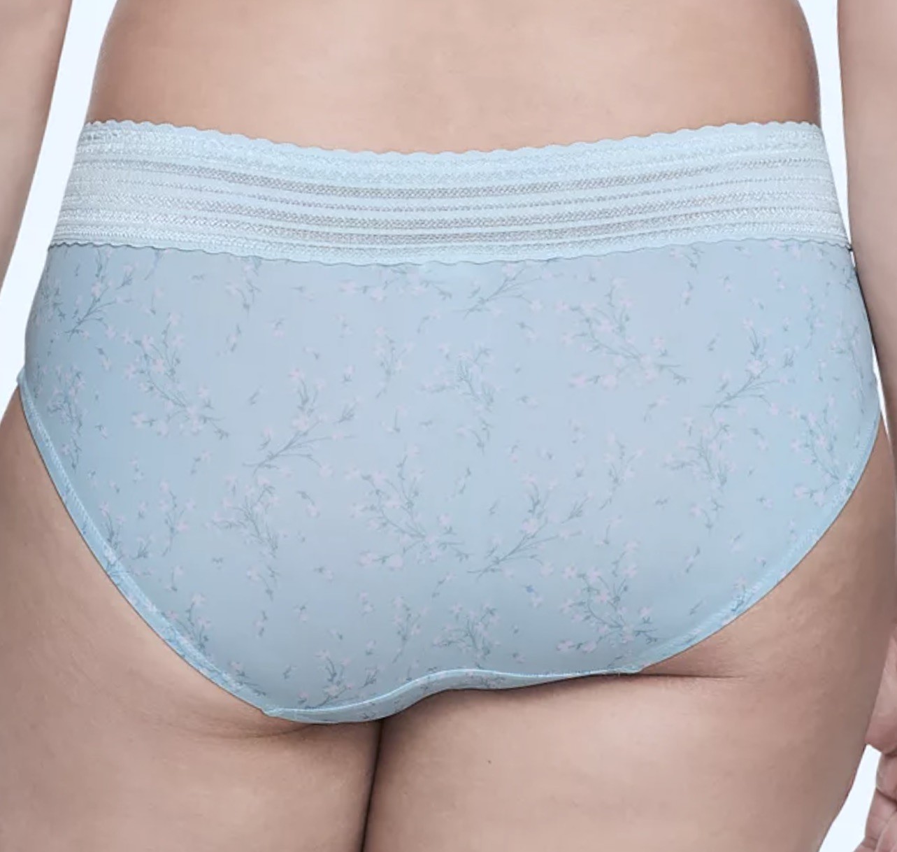 WARNERS No Pinching No Problems Lace Baby Blue Floral Hipster Panty Womens S 5