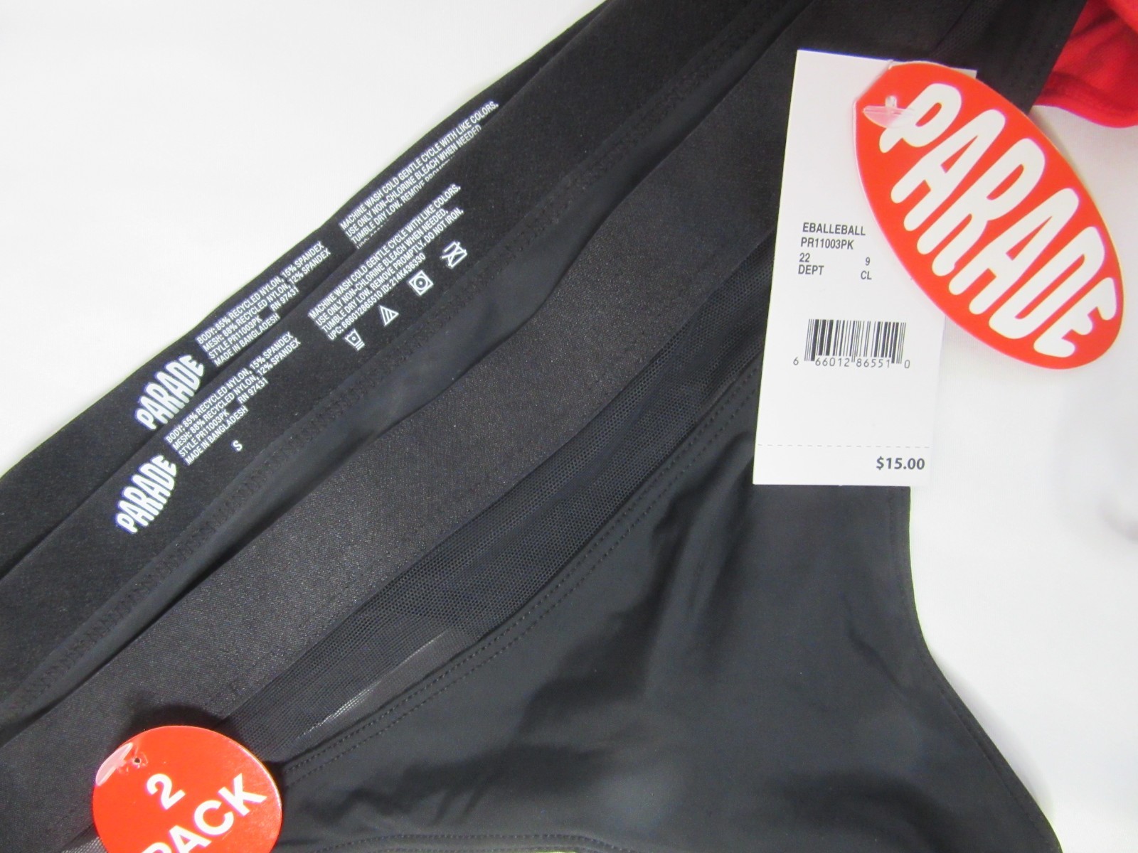 Parade Lot of 4 Panties Underwear Women’s Red Black Variety Thong Size Small NWT