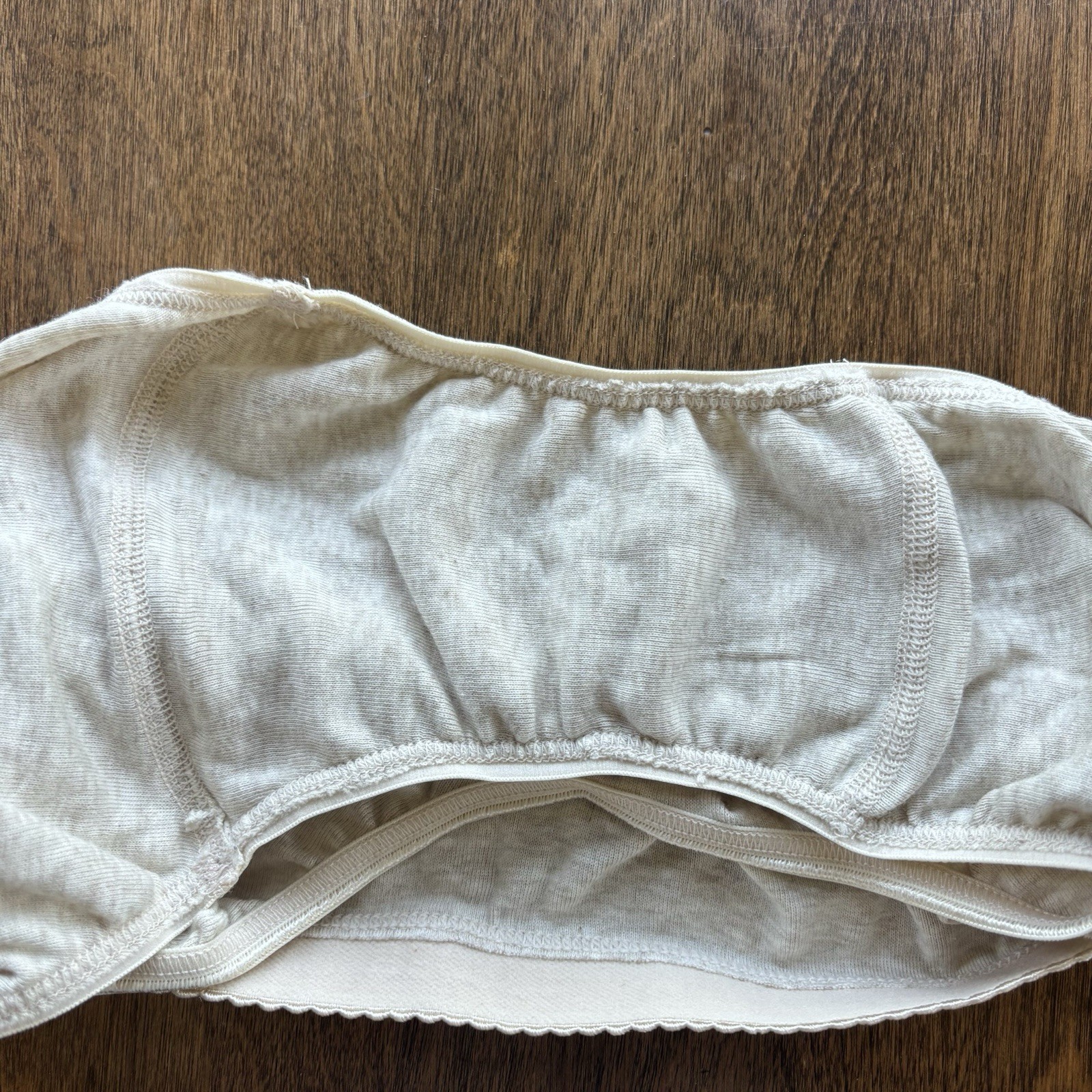 Vtg Victoria’s Secret 100% Cotton Hi-Leg Bikini Panty Heather Oatmeal Small 2000