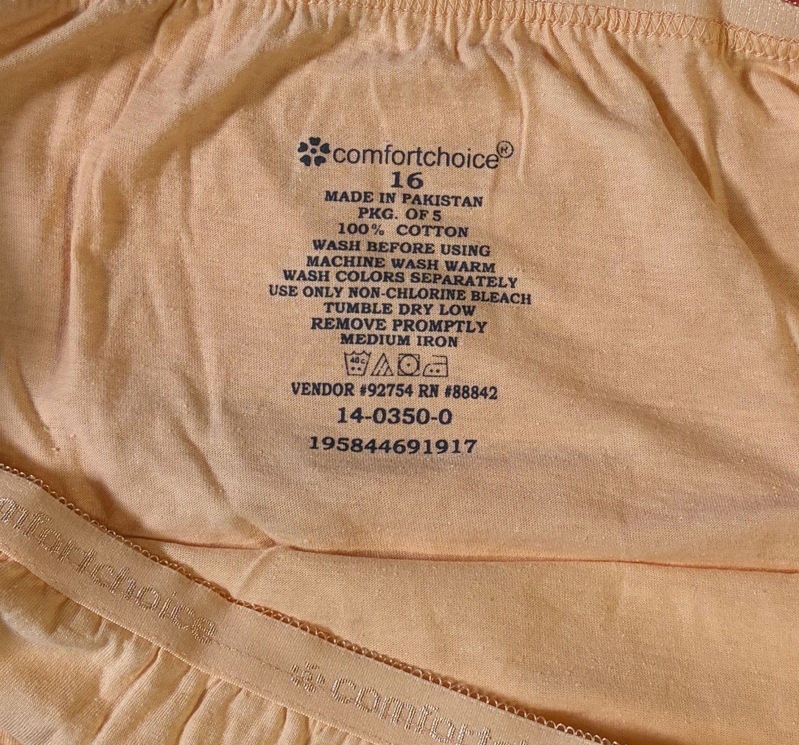 Comfort Choice Panties Cotton Briefs Size 16 5-Pack Tag-Free Full Coverage