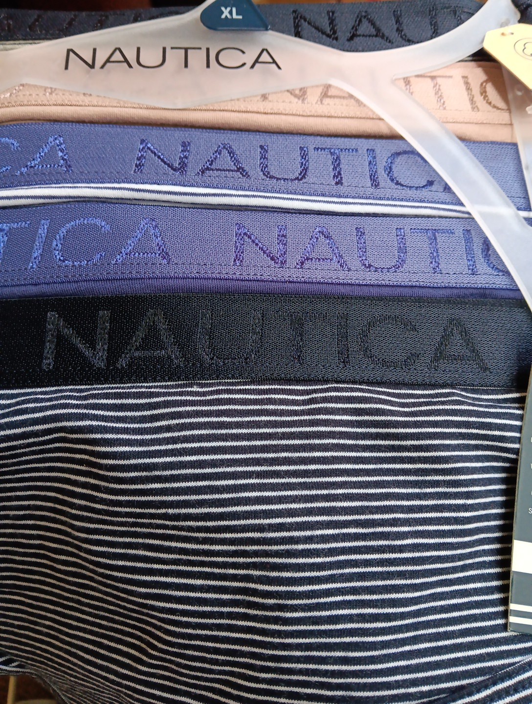NAUTICA Intimates Sz XL Organic Cotton HIPSTERS Black Gray White Blue Nude NWT