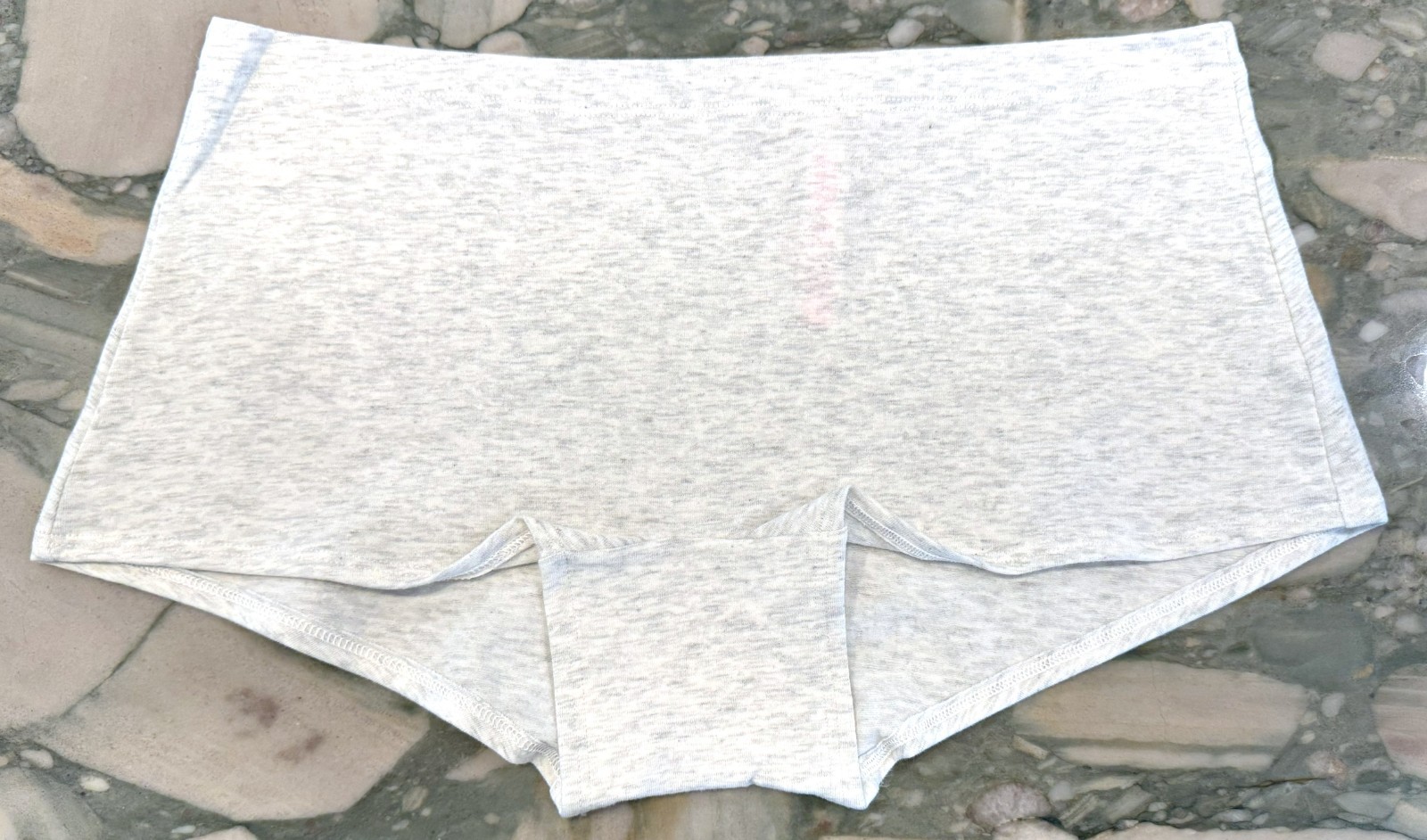 NEW Victoria Secret PINK Smooth Cotton Shortie Boyshort Light Gray Footballs XL