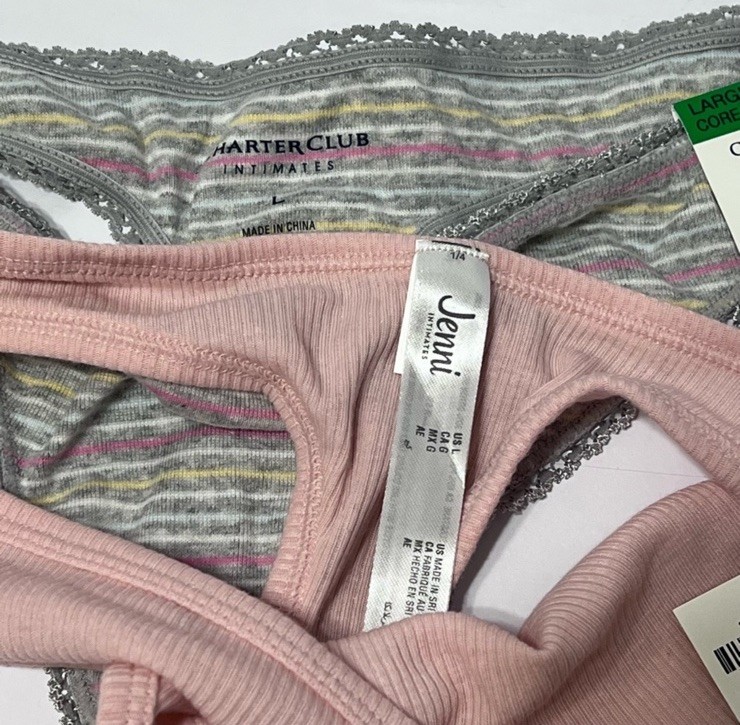 Jenni Intimates & Chapter Club Thong Panties Size L Lot Of 2