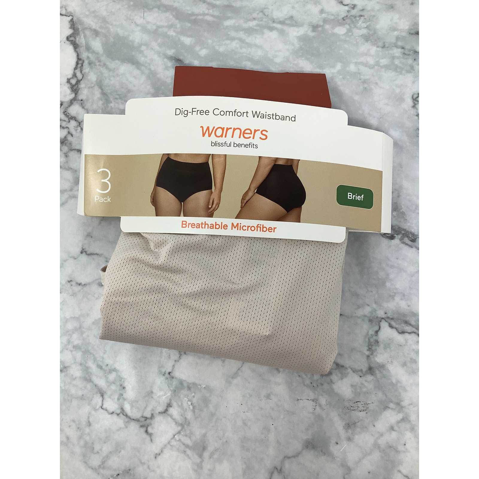 Warners Women’s Medium 3-Pack Dig-Free Comfort Waistband Microfiber Briefs D28-4