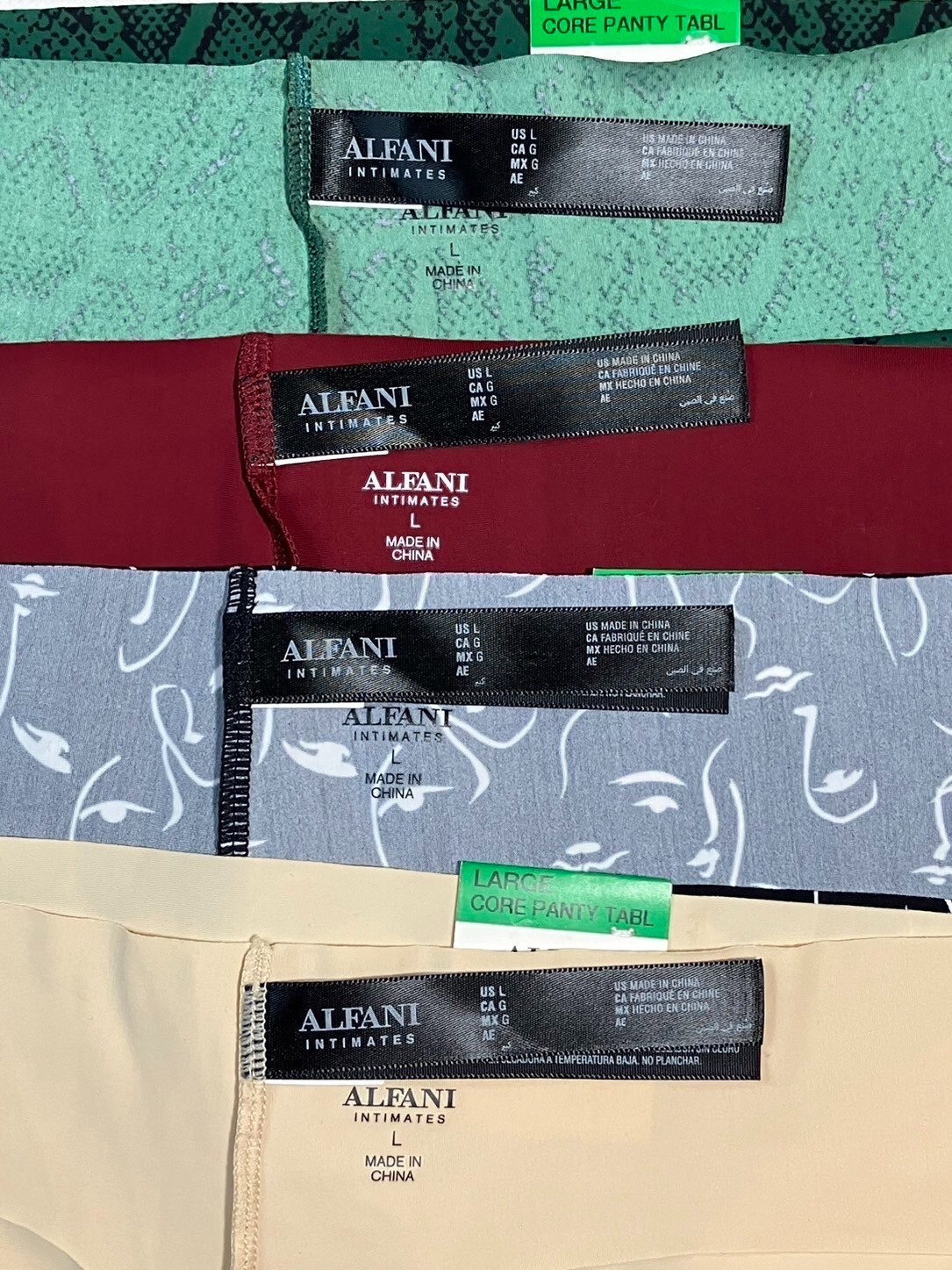 NWT 4-Pack Alfani Woman’s L Laser-Cut Thong Stretch Panties Underwear