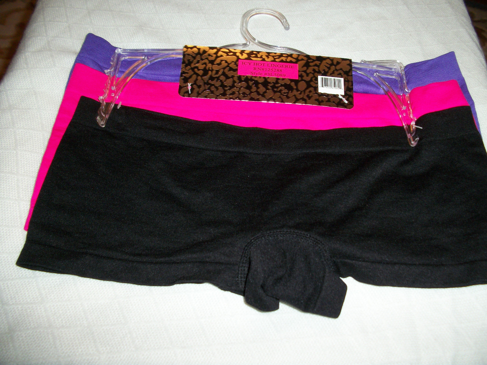 3 PACK LADIES SEAMLESS BOYSHORT BRIEF PANTY SIZE 7 / LARGE MULTICOLOR BY ICY HOT
