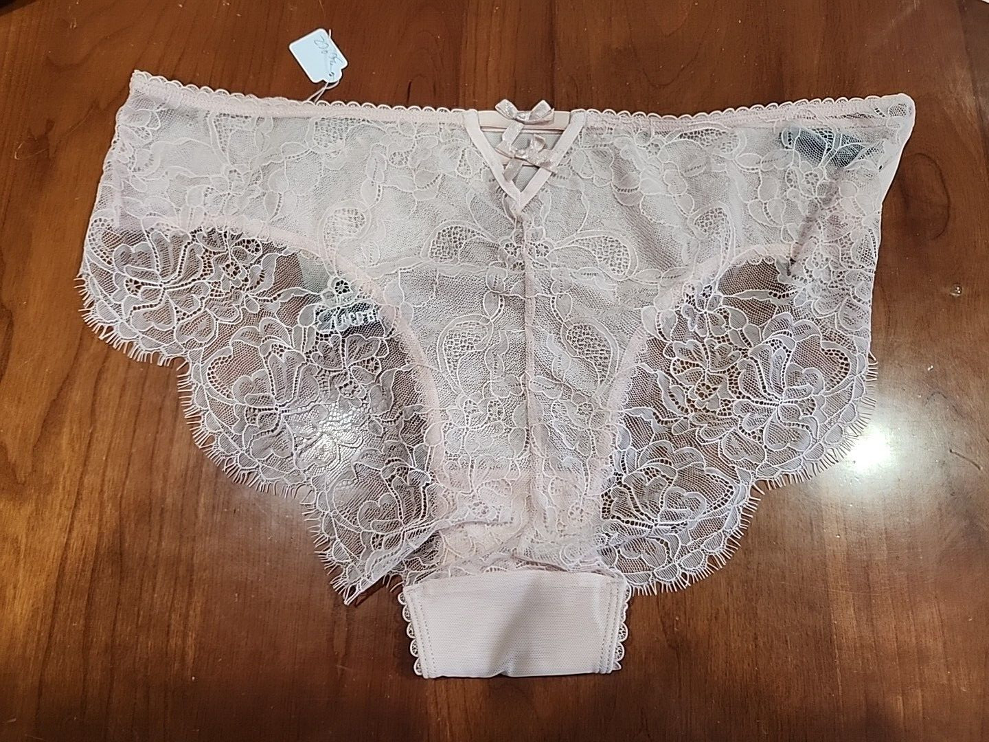 NWT Smart & Sexy Curvy Blush Rose High Rise Lace Bikini Womens 9 Fringe 30902