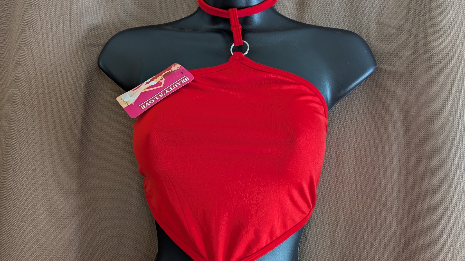 New Beauty’s Love One pc Red Top and Thong Med String Tie Back Intimates