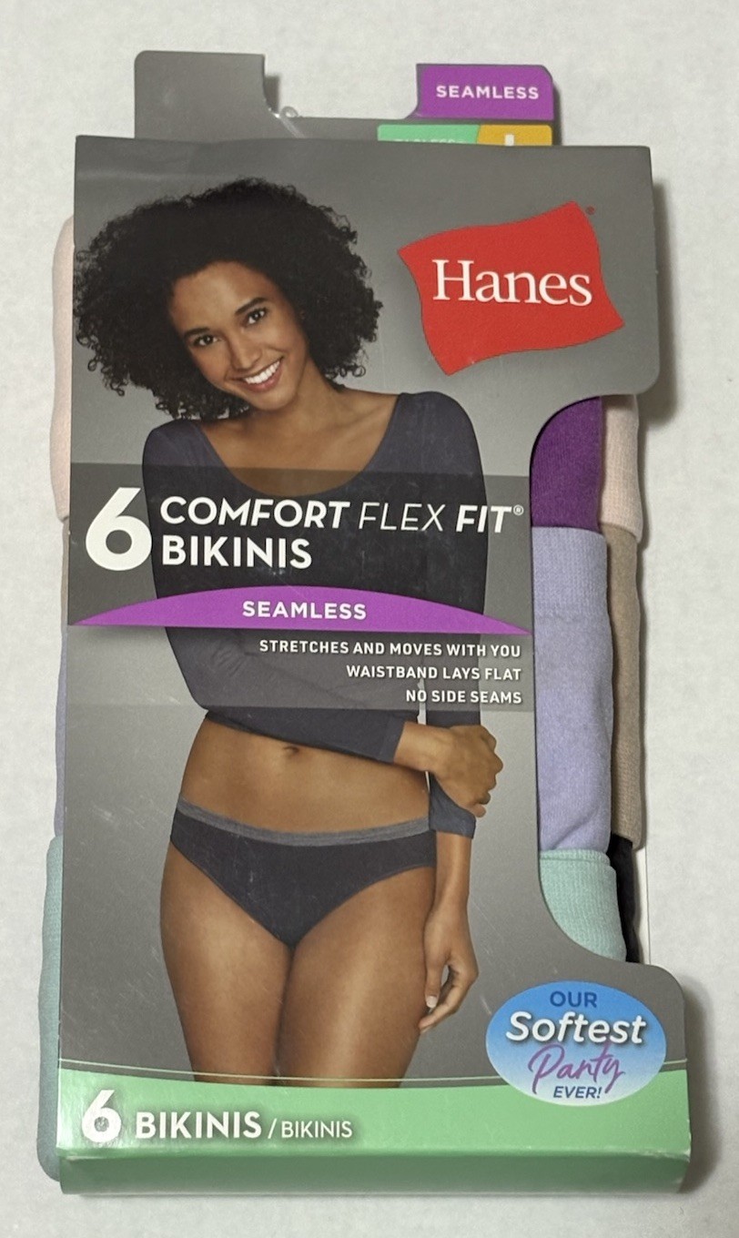 Hanes Size Large 6-Pack Comfort Flex Fit Bikini Panties Underwear New