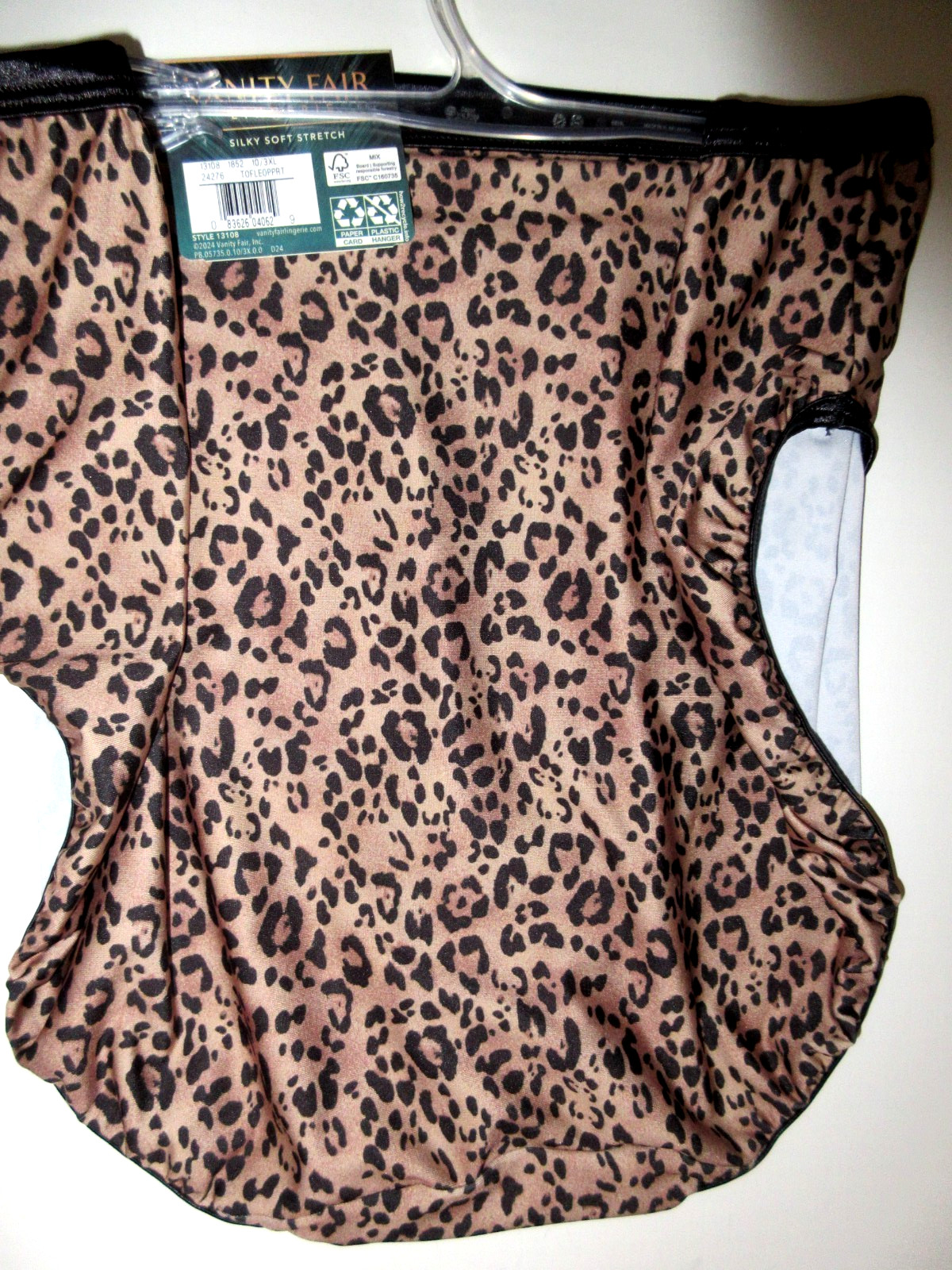Vanity Fair Body Shine Illumination HI CUT brief Panty 13108 Poly Leopard 10/3XL