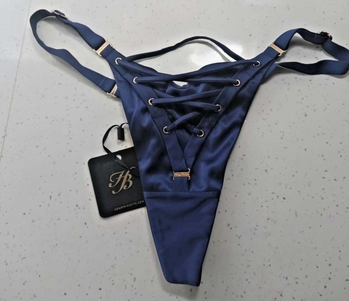 Honey Birdette Imogen Dark Navy Thong – Medium
