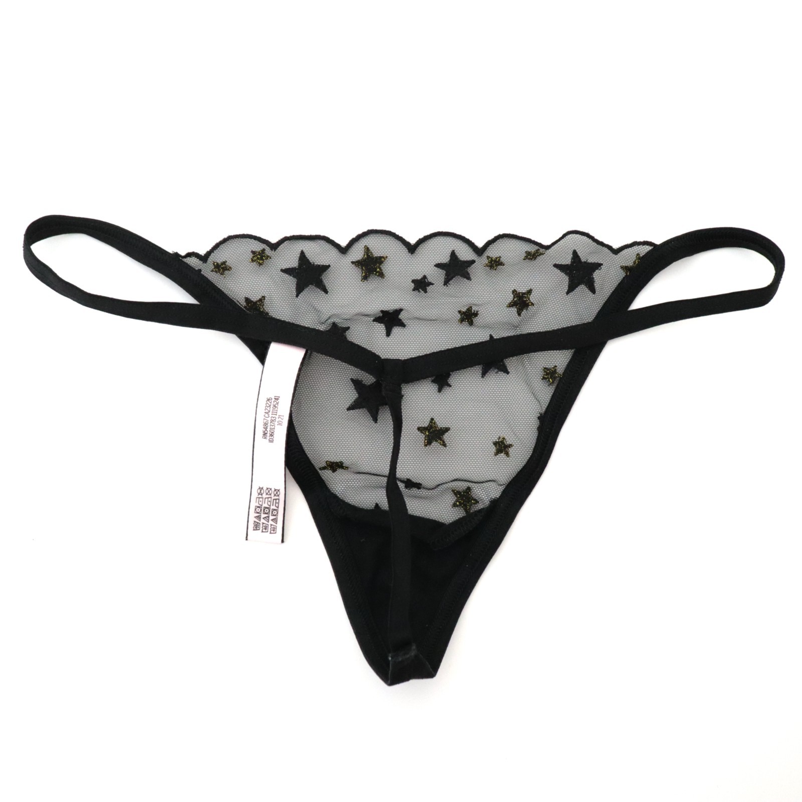 NEW Victoria’s Secret 2021 Stars Sheer Glitter V-String Thong Mesh Panty SMALL