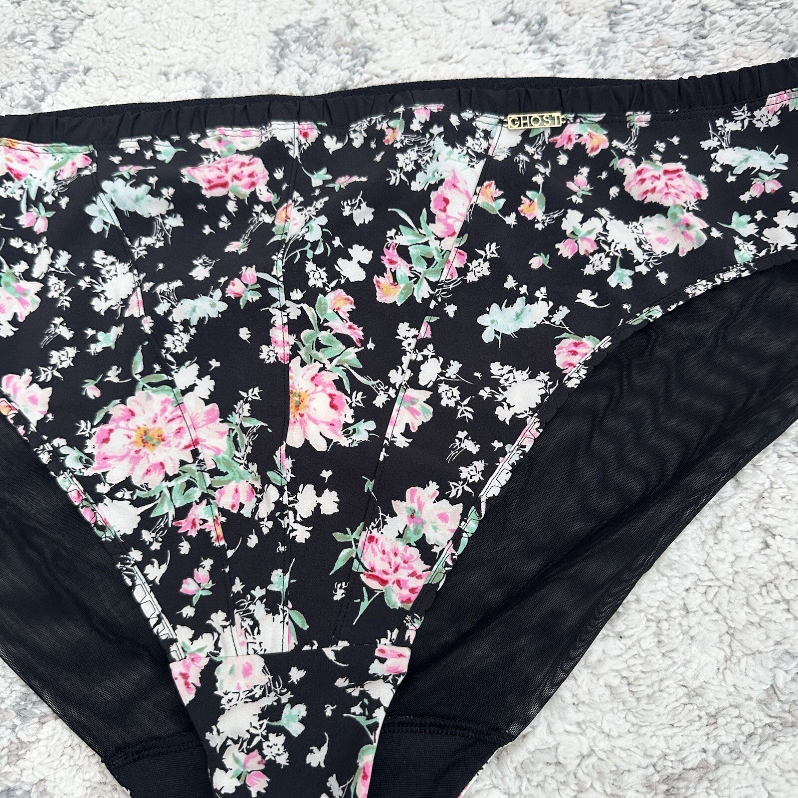 BNWT M&S X Ghost Black Mix High Leg Knickers Size 20