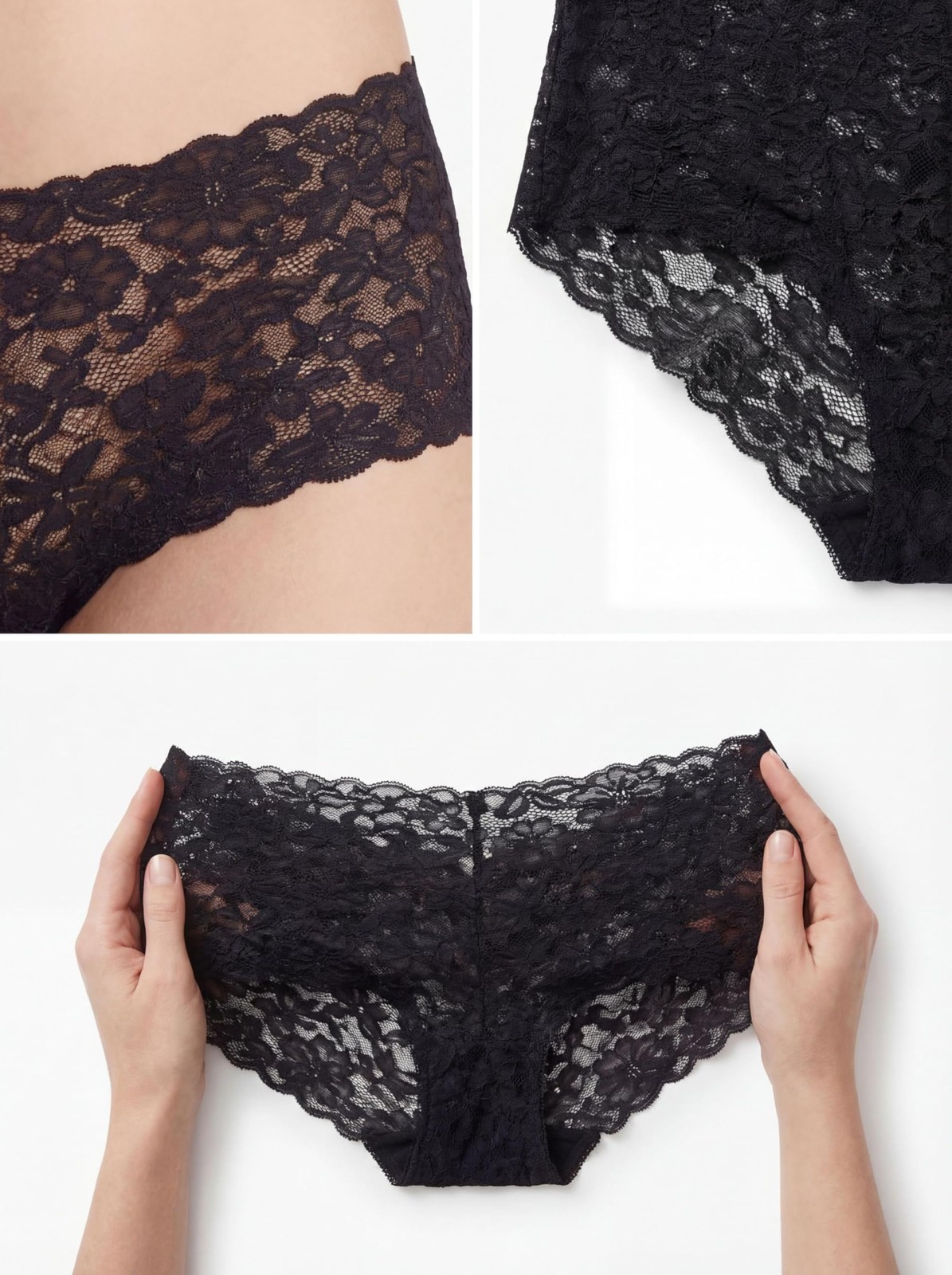 Women’s Lace Boyshort Boyleg Panty | Ultra Soft & Stretchy Hollowed Out Linge…