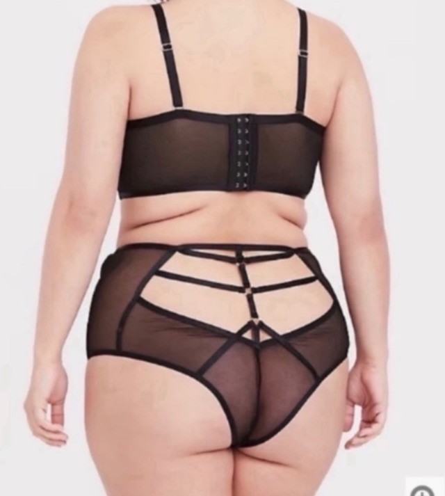 Torrid Size 2 Black Lace Harness High Waist Panty NWT