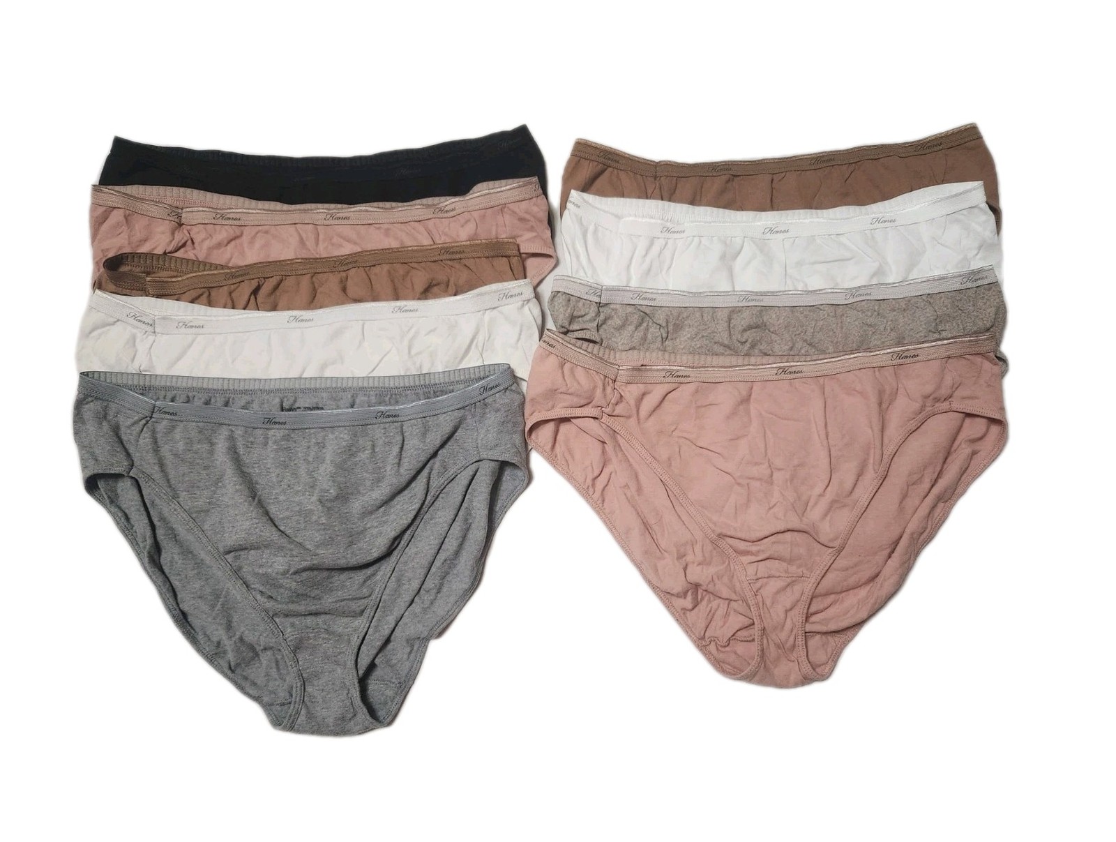 Hanes Cotton Tagless Hi-Cut Panties Assorted Colors 9 Pack Women’s Size 3XL