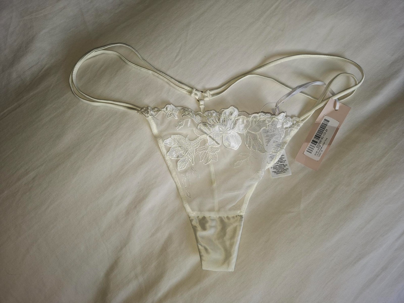 Debenhams Gorgeous Lily Embroidery Bridal Thong Sheer Ivory 16