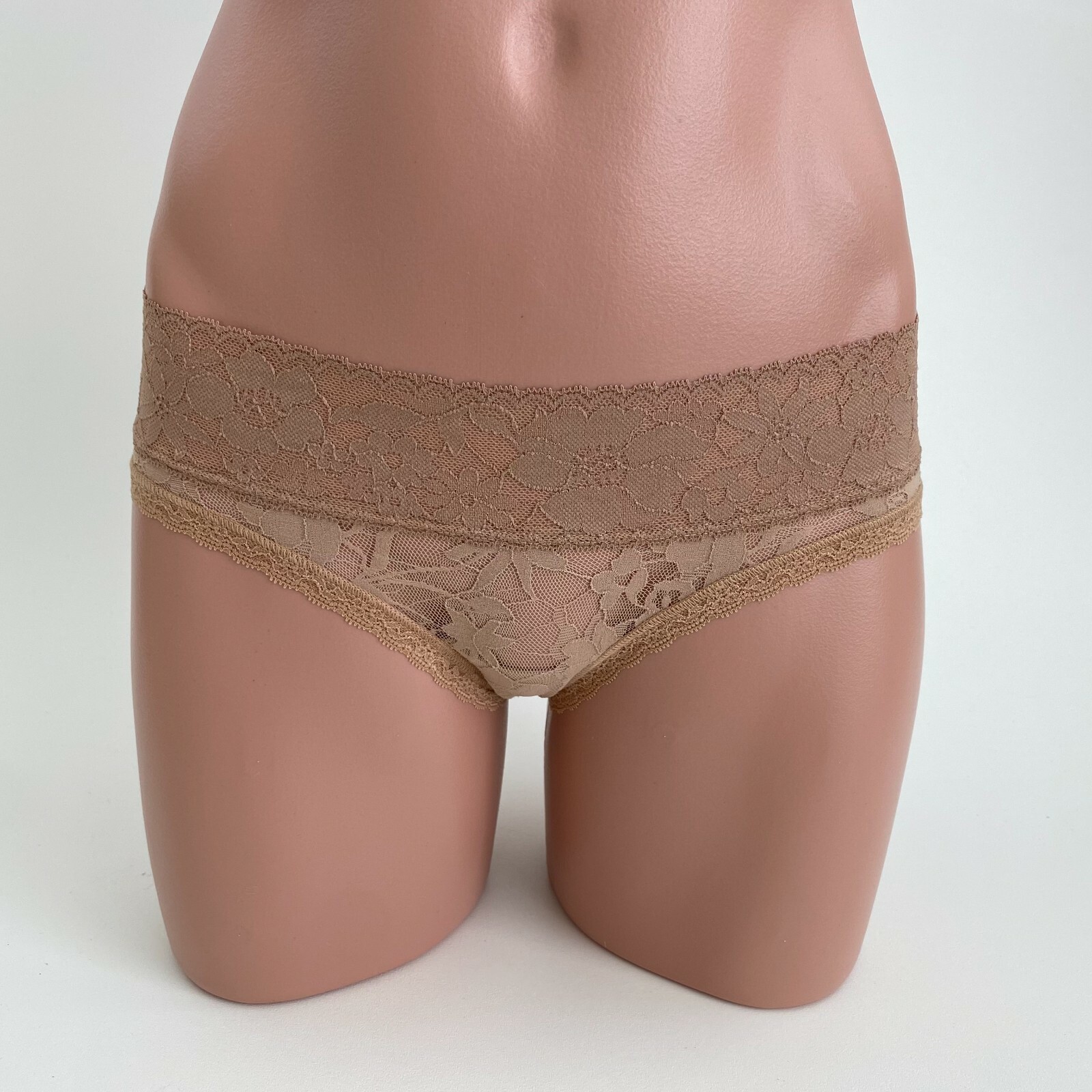 Victoria’s Secret Lace Floral Hiphugger Hipster Panties Brown Size S NWT