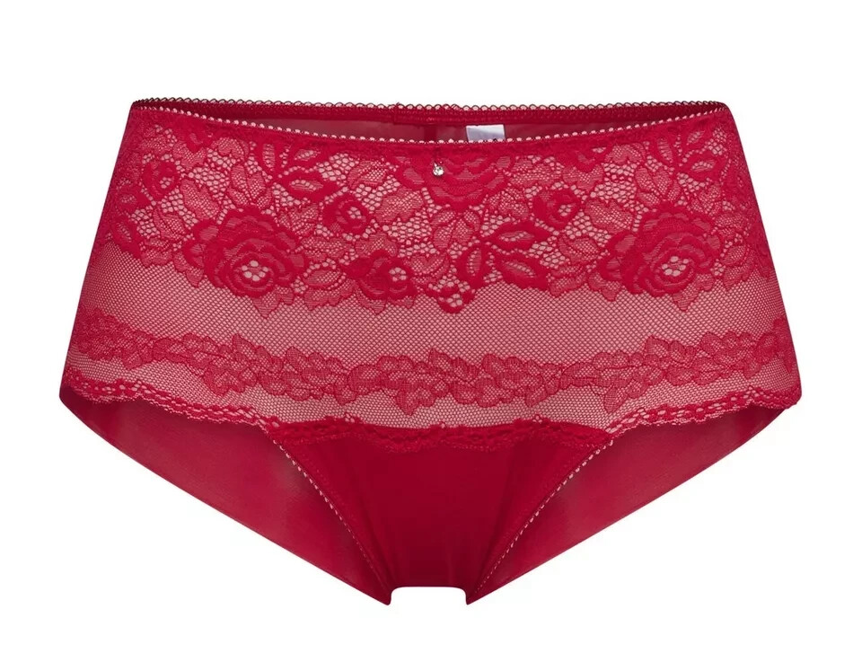 Wacoal Ravissant Short Brief S 10 12 Scarlet Red Lace No VPL Knickers 600566 New