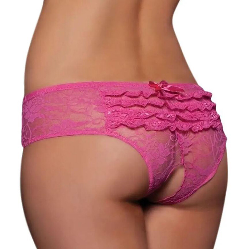 Floral Briefs Underwear Lingerie G-string Panties Women’s Crotchles Thongs Lace