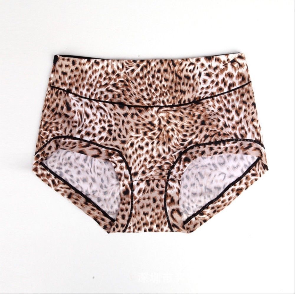 4PCS Women Cotton Briefs Panties Breathable leopard Stretchy Underwear Underpant