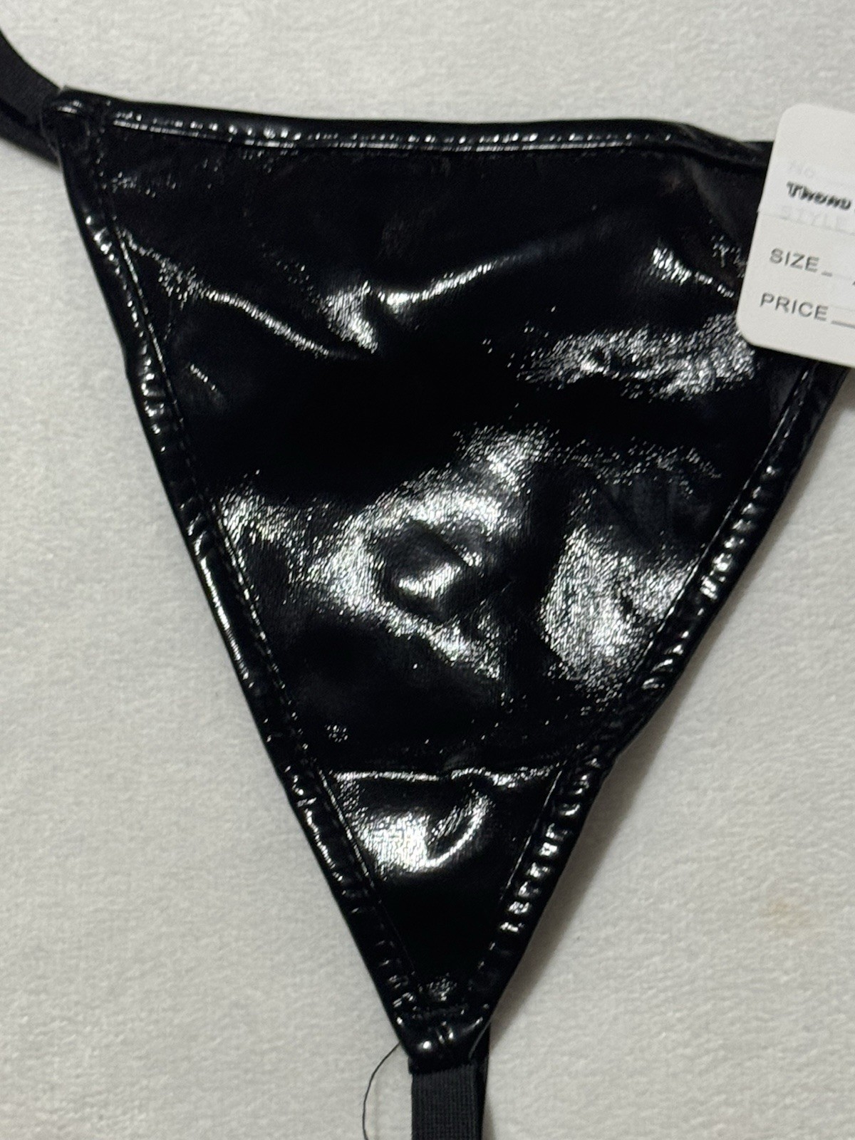 New Women’s Black Faux Leather G-String Thong – Shiny Patent Lingerie XS 4XL 6XL
