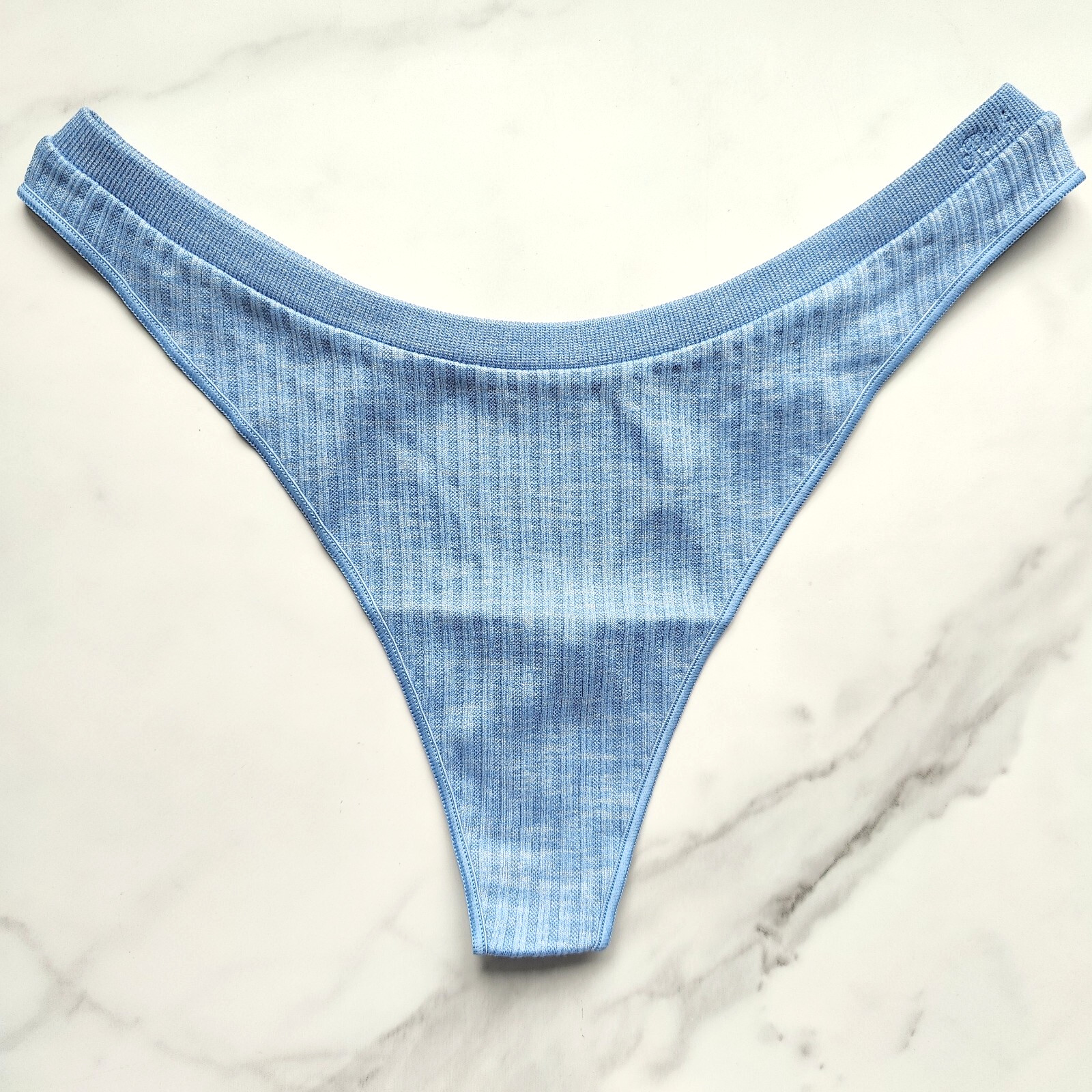 PINK Victoria’s Secret Seamless High-Leg Rib Thong Panty Regatta Blue S/M/L/XL