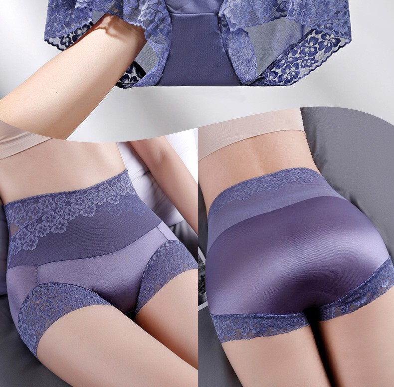 Women High Waisted Briefs Tummy Control Girdles Lace Shaper Panties Briefs