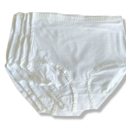 Ladies’ waist briefs 5 pack white size 40 42 44 46 48 50 52 54 56