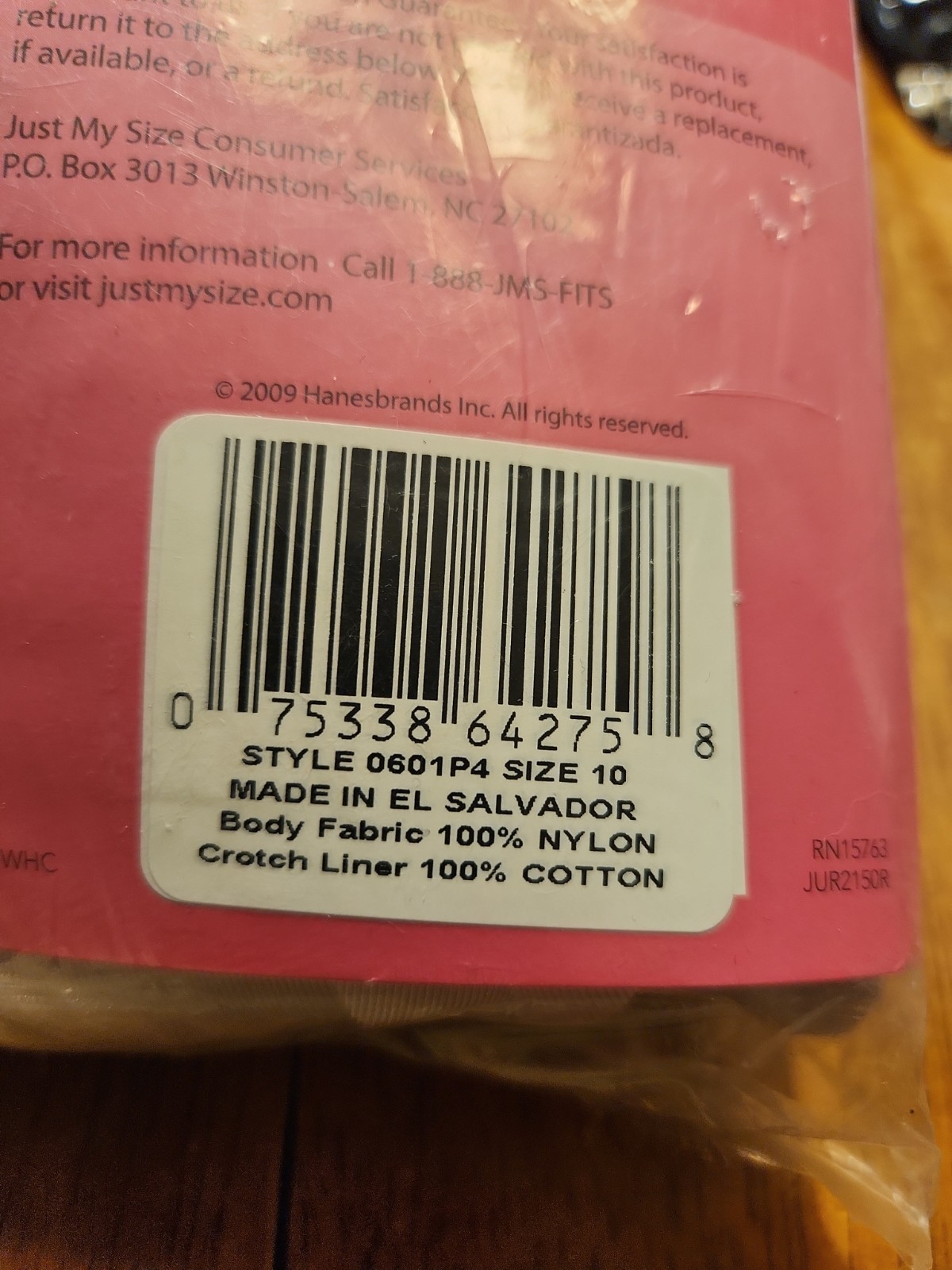 Just My Size Nylon Brief Panties size 10 Pack Of 4 Soft Colors 2009 Silky Smooth