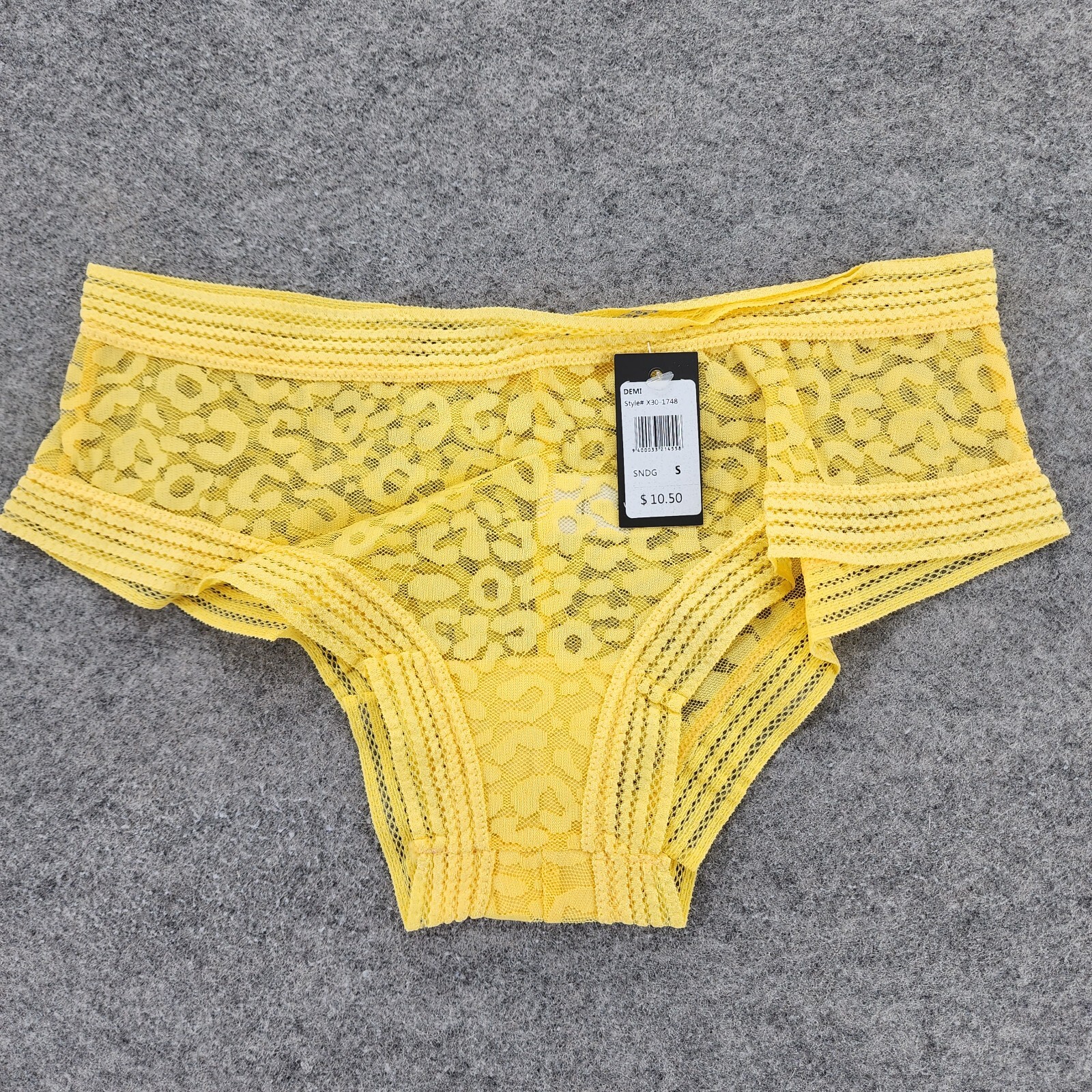 Fredericks of Hollywood Panties Womens Small Brief Demi Yellow Lace