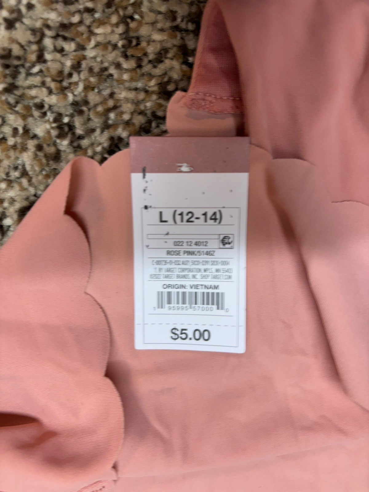 Auden “Rose Pink” Invisible Edge Cheeky Panty. Size: L (12-14).