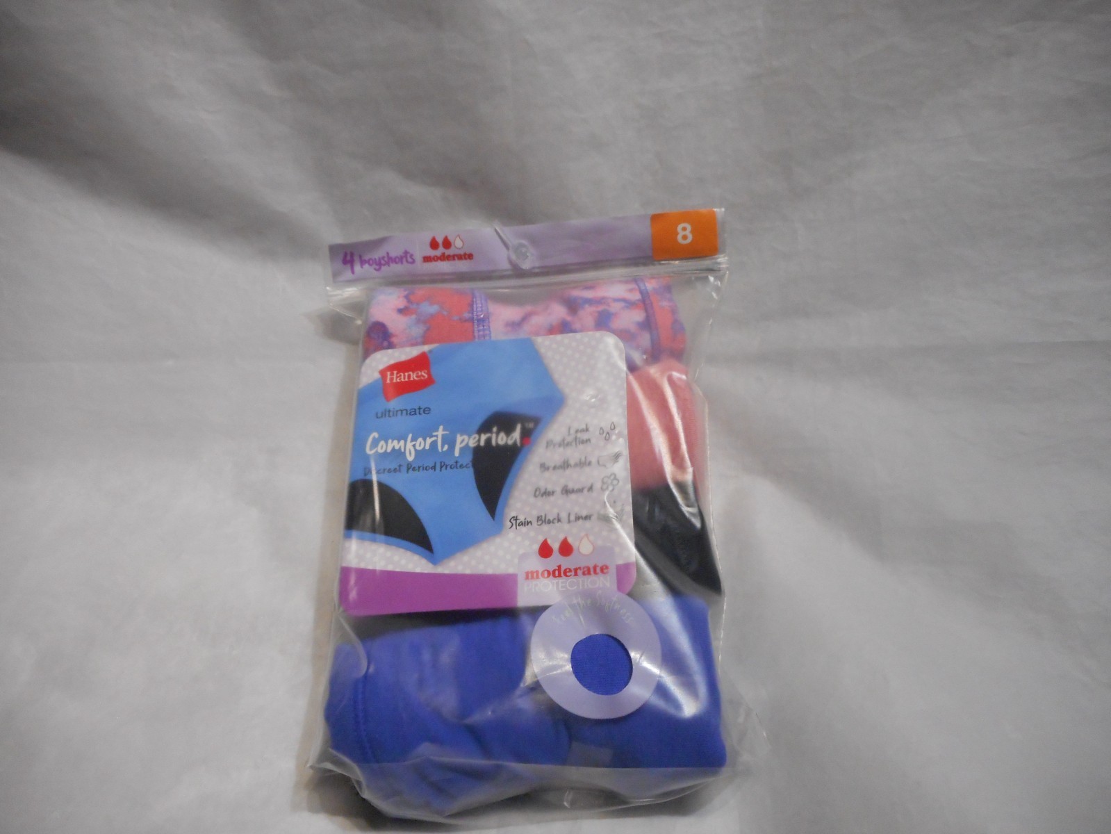 Hanes Women’s Comfort Period 4 Boyshorts Multicolor Size Extra Large/8