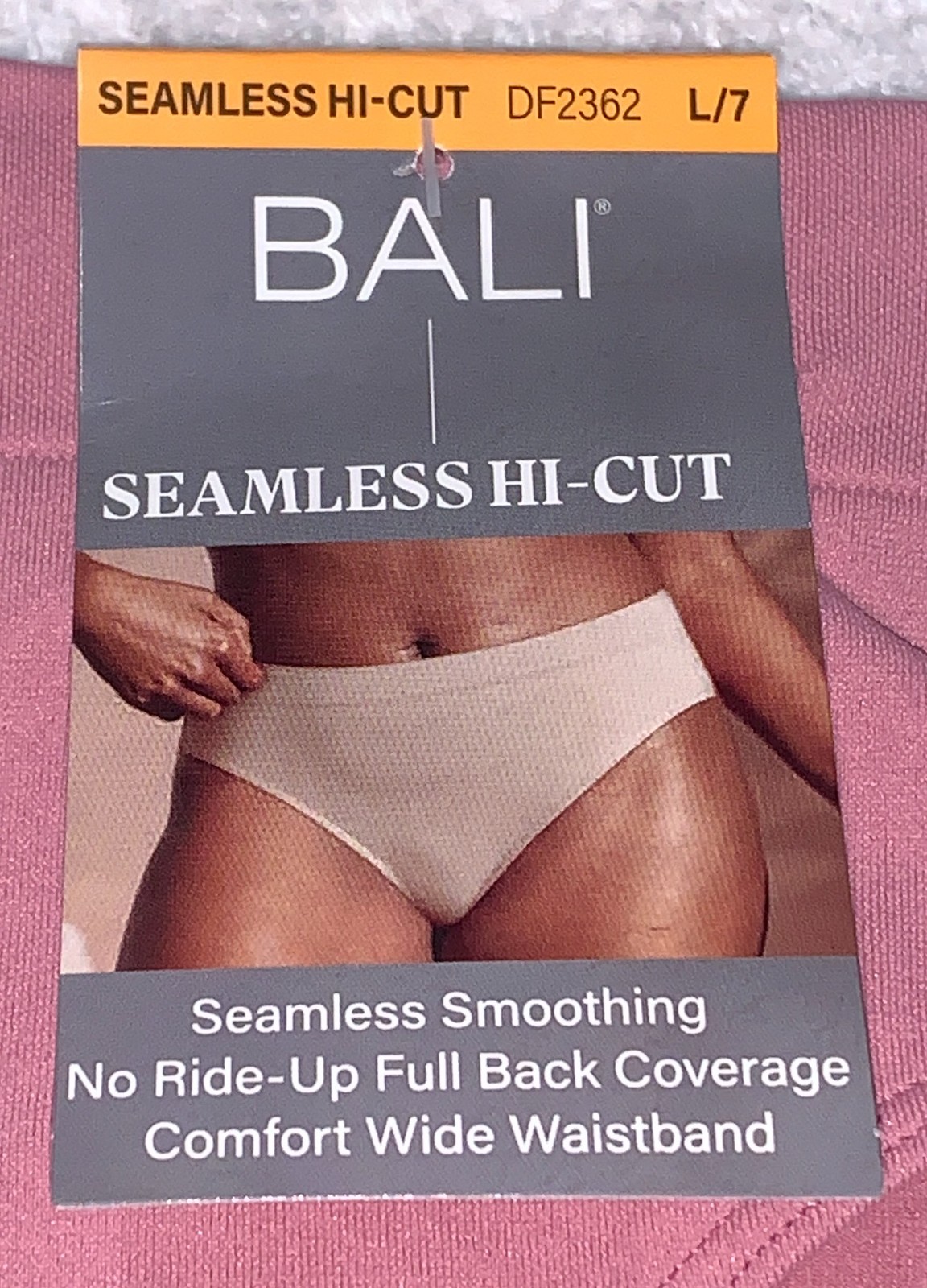 BALI One Smooth U Seamless All Around Smoothing Pink Hi Cut Panty Womens Sz M L