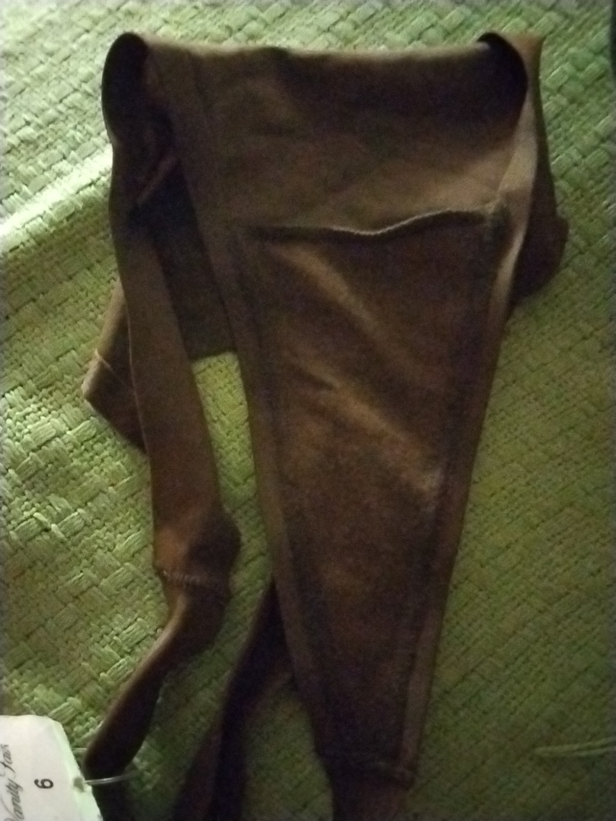 VANITY FAIR HIGH WAIST THONG BROWN CAFE MOCHA NYLON SIZE 6 NWT