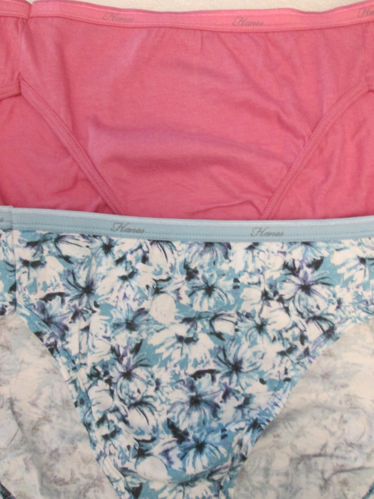 New 2 Ladies Hanes Cotton High Leg Brief Panties💕8/ XL Print & Light Raspberry