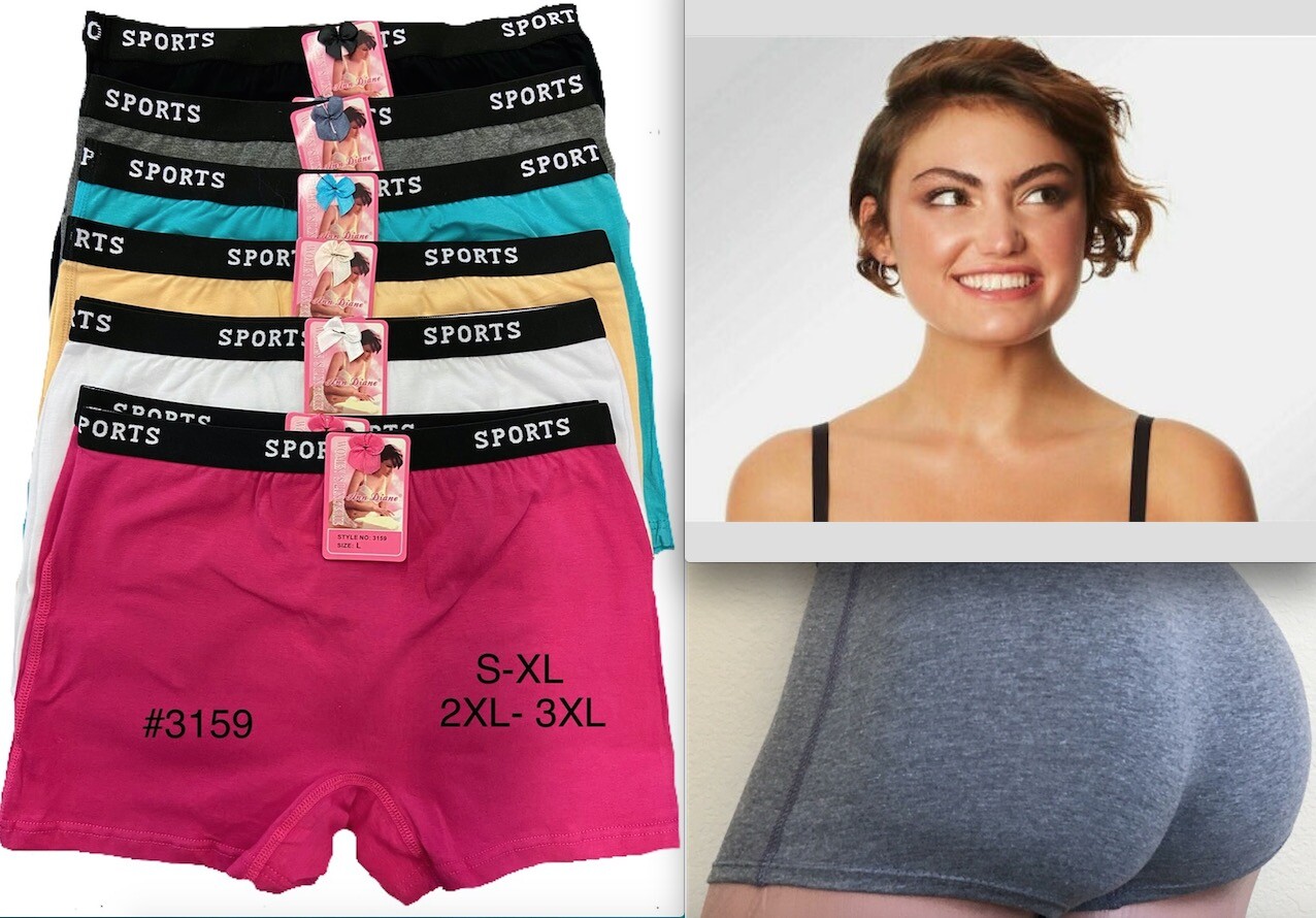 6 Sports Yoga Workout Womens SOFT Boxers Shorts Underwear Ann Daine #3159X
